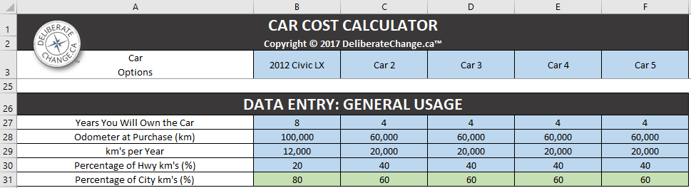 Car Cost Calculator Screenshot 02 - General Usage