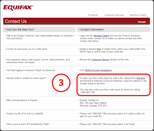 Check your credit report with Equifax Step 3