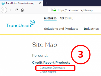 Check your credit report with TransUnion Step 3